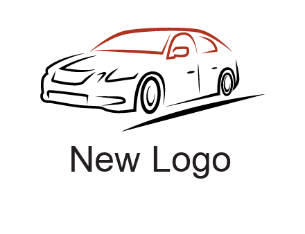 outline of sedan car logo