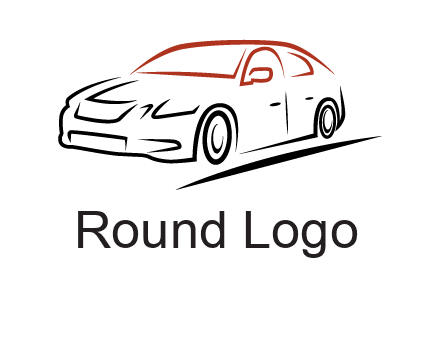 outline of sedan car logo