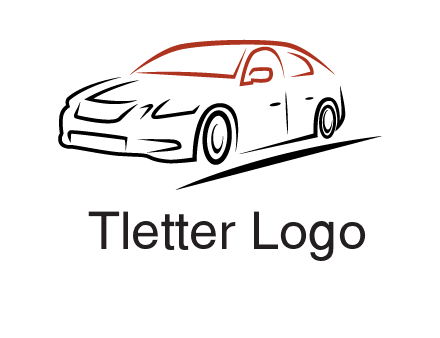 outline of sedan car logo