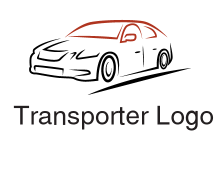 outline of sedan car logo