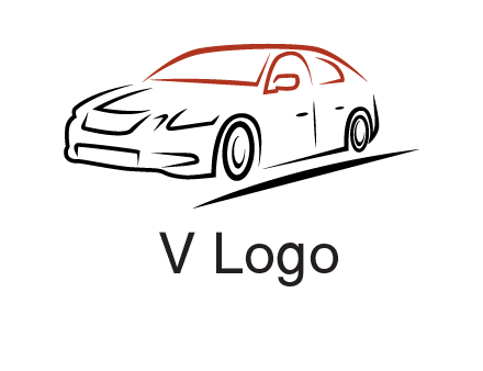 outline of sedan car logo