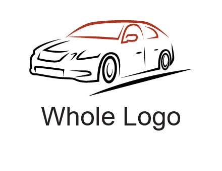 outline of sedan car logo