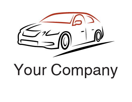 outline of sedan car logo