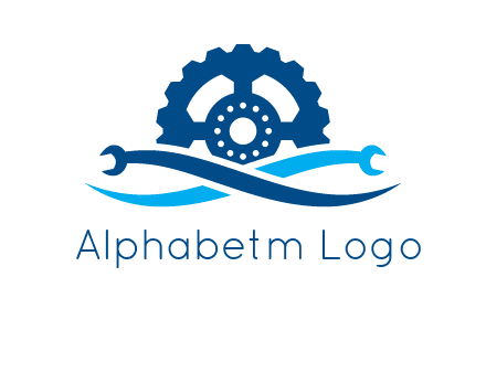 wrench and gear automobile logo
