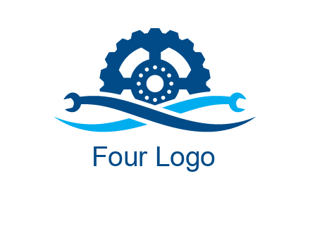 wrench and gear automobile logo