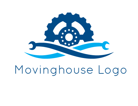 wrench and gear automobile logo