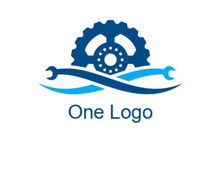 wrench and gear automobile logo