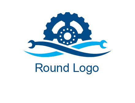 wrench and gear automobile logo