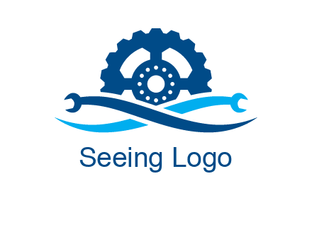wrench and gear automobile logo