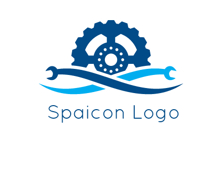 wrench and gear automobile logo