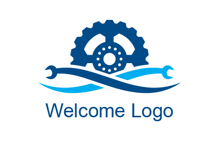 wrench and gear automobile logo