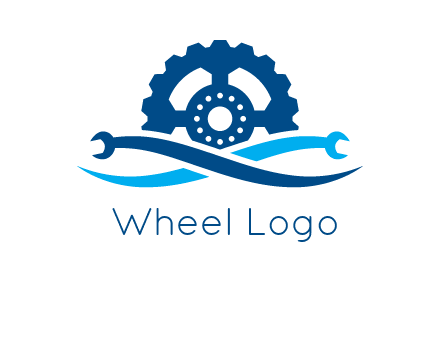wrench and gear automobile logo