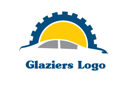 gear and car silhouette automotive logo