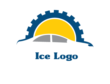 gear and car silhouette automotive logo