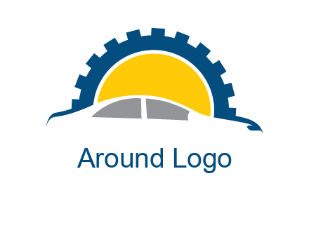 gear and car silhouette automotive logo