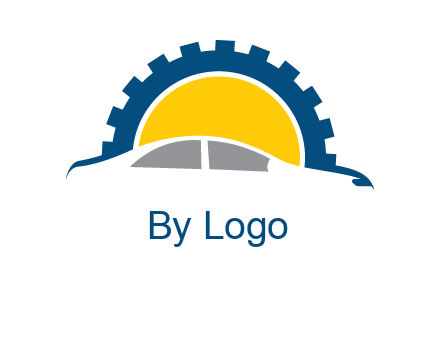 gear and car silhouette automotive logo