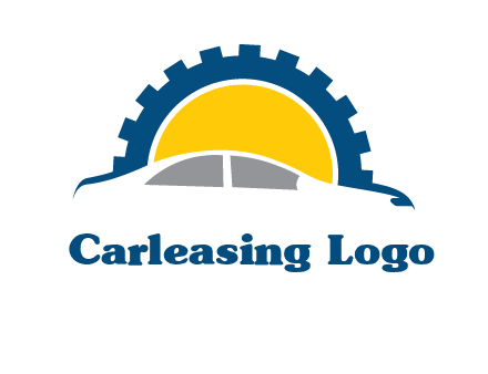 gear and car silhouette automotive logo