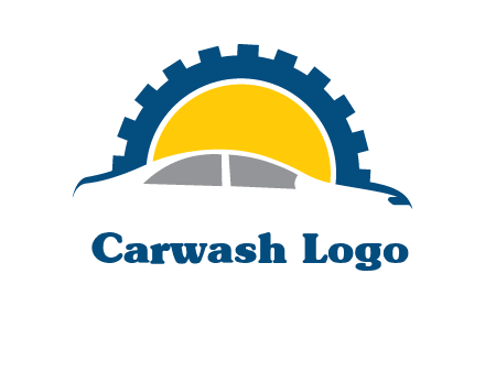 gear and car silhouette automotive logo