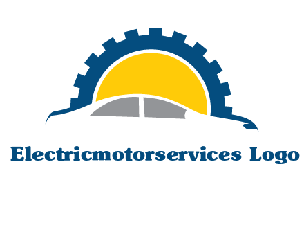 gear and car silhouette automotive logo