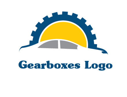 gear and car silhouette automotive logo