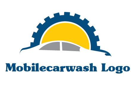 gear and car silhouette automotive logo