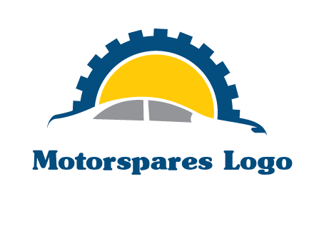 gear and car silhouette automotive logo