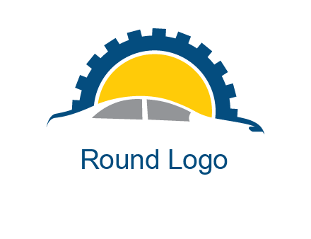 gear and car silhouette automotive logo