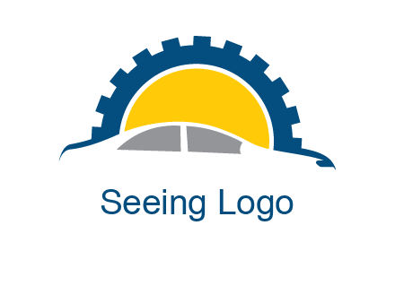 gear and car silhouette automotive logo