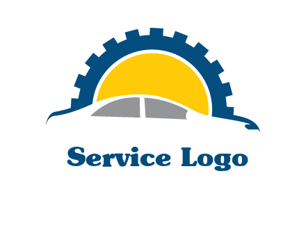gear and car silhouette automotive logo