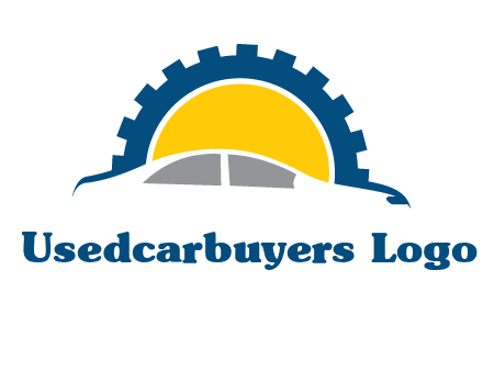 gear and car silhouette automotive logo