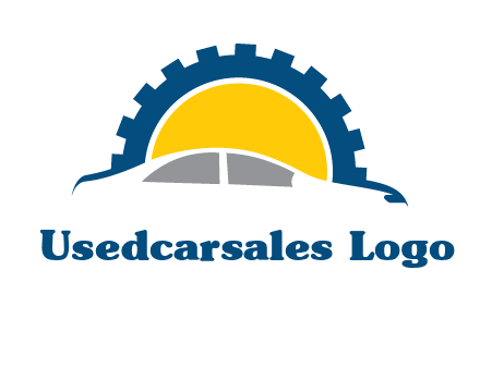 gear and car silhouette automotive logo