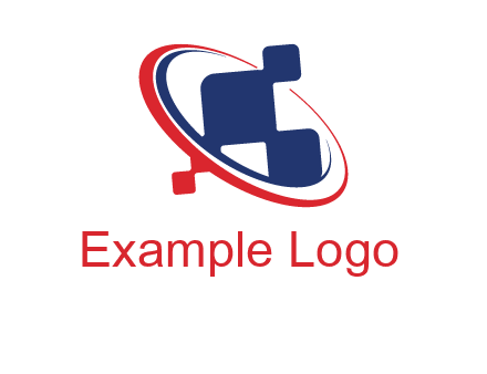swoosh and pixels satellite communication logo