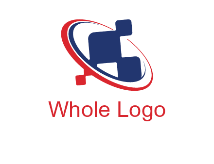 swoosh and pixels satellite communication logo