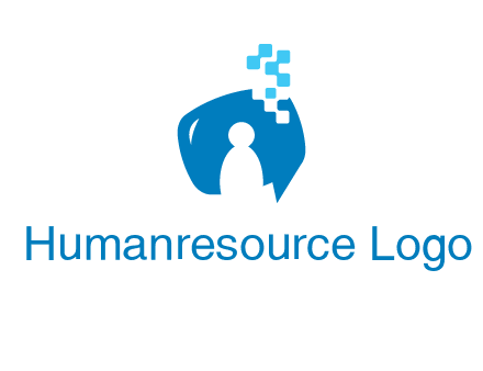 man inside pixel speech bubble logo