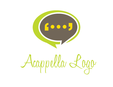 apostrophes in speech bubble communication logo