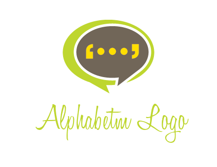 apostrophes in speech bubble communication logo