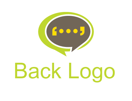 apostrophes in speech bubble communication logo