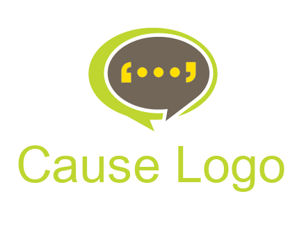 apostrophes in speech bubble communication logo