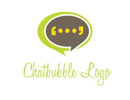 apostrophes in speech bubble communication logo