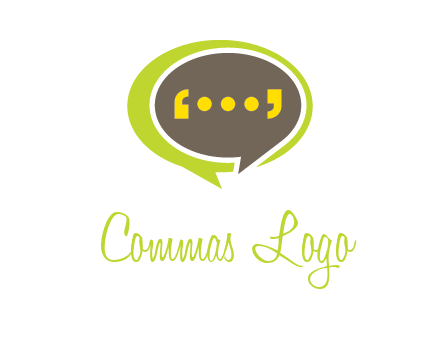 apostrophes in speech bubble communication logo