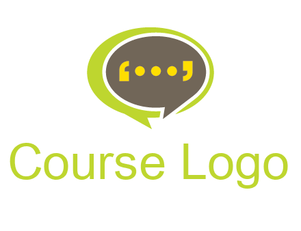 apostrophes in speech bubble communication logo