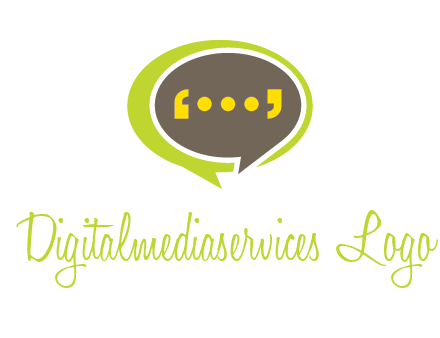 apostrophes in speech bubble communication logo