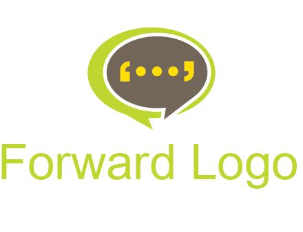 apostrophes in speech bubble communication logo