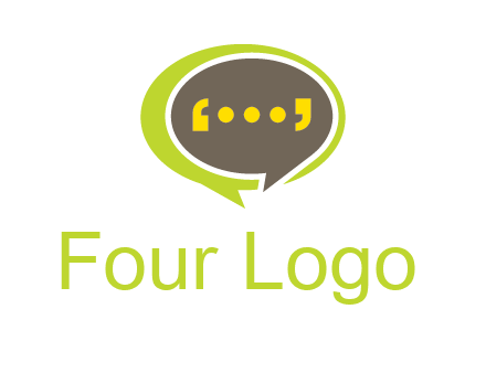apostrophes in speech bubble communication logo