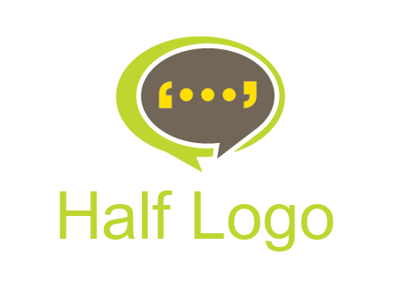apostrophes in speech bubble communication logo