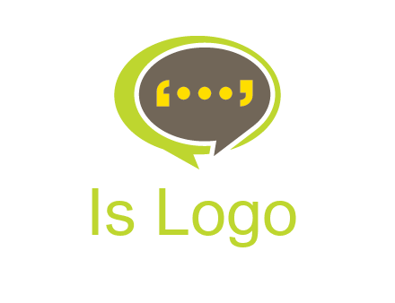apostrophes in speech bubble communication logo