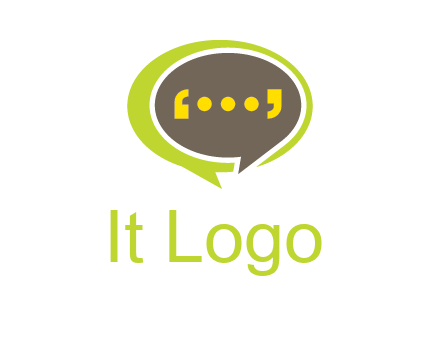 apostrophes in speech bubble communication logo