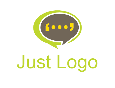 apostrophes in speech bubble communication logo