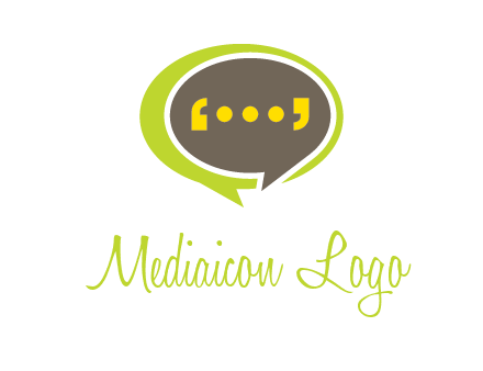 apostrophes in speech bubble communication logo