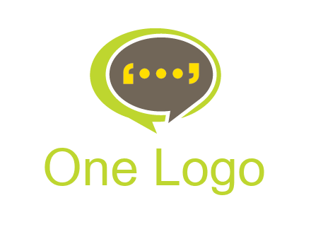 apostrophes in speech bubble communication logo